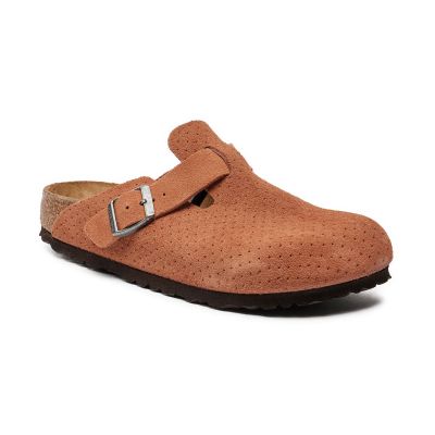 Birkenstock Boston Suede Embossed Narrow Fit Orange - Оранжево - Сандали Birkenstock Boston Suede Embossed Narrow Fit Orange - Оранжево - Сандали