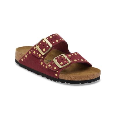 Birkenstock Arizona Rivet Suede Leather Regular Fit Burgundy - червен - Сандали Birkenstock Arizona Rivet Suede Leather Regular Fit Burgundy - червен - Сандали