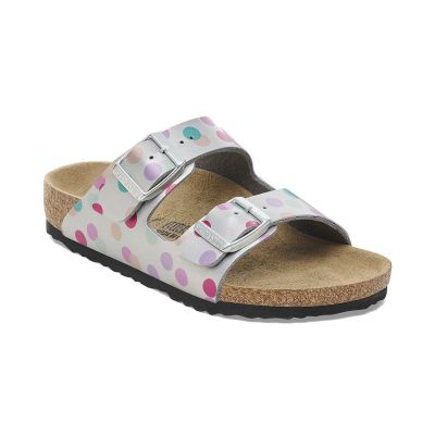 Birkenstock Arizona Kids BF Elec. Metal. Silver Dots Regular Fit - Сив - Сандали Birkenstock Arizona Kids BF Elec. Metal. Silver Dots Regular Fit - Сив - Сандали