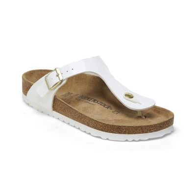 Birkenstock Gizeh Birko-Flor Patent Narrow Fit Patent White - Бяло - Сандали Birkenstock Gizeh Birko-Flor Patent Narrow Fit Patent White - Бяло - Сандали