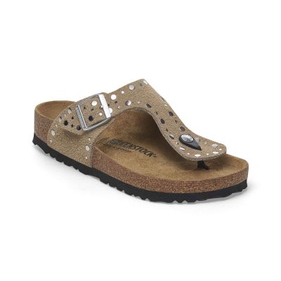 Birkenstock Gizeh Rivets Suede Leather Regular Fit Taupe - Сив - Сандали Birkenstock Gizeh Rivets Suede Leather Regular Fit Taupe - Сив - Сандали
