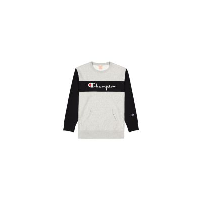 Champion Colour Block Kangaroo Pocket Reverse Weave Sweatshirt - Сив - Суичър с качулка