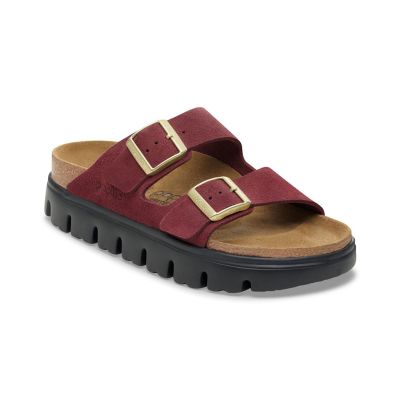 Birkenstock Arizona Platform Suede Leather Narrow Fit - червен - Сандали Birkenstock Arizona Platform Suede Leather Narrow Fit - червен - Сандали