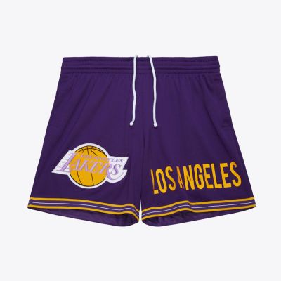 Mitchell & Ness NBA Team Origins 7in Mesh Lakers Vintage Logo Shorts - Лилаво - Къси панталонки