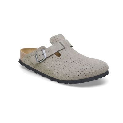 Birkenstock Boston BS Suede Embossed Regular Fit Grey - Сив - Сандали Birkenstock Boston BS Suede Embossed Regular Fit Grey - Сив - Сандали