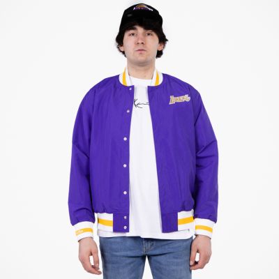 Mitchell & Ness 75th Anniversary Warm Up Jacket Los Angeles Lakers Dark Purple - Лилаво - Яке